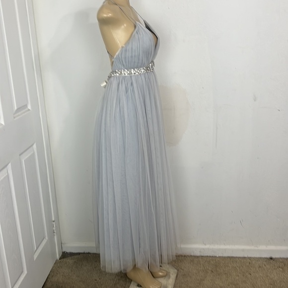CEREMONY BY JOANA AGUST LIGHT BLUE TULLE MIDI DRESS - Picture 8 of 9